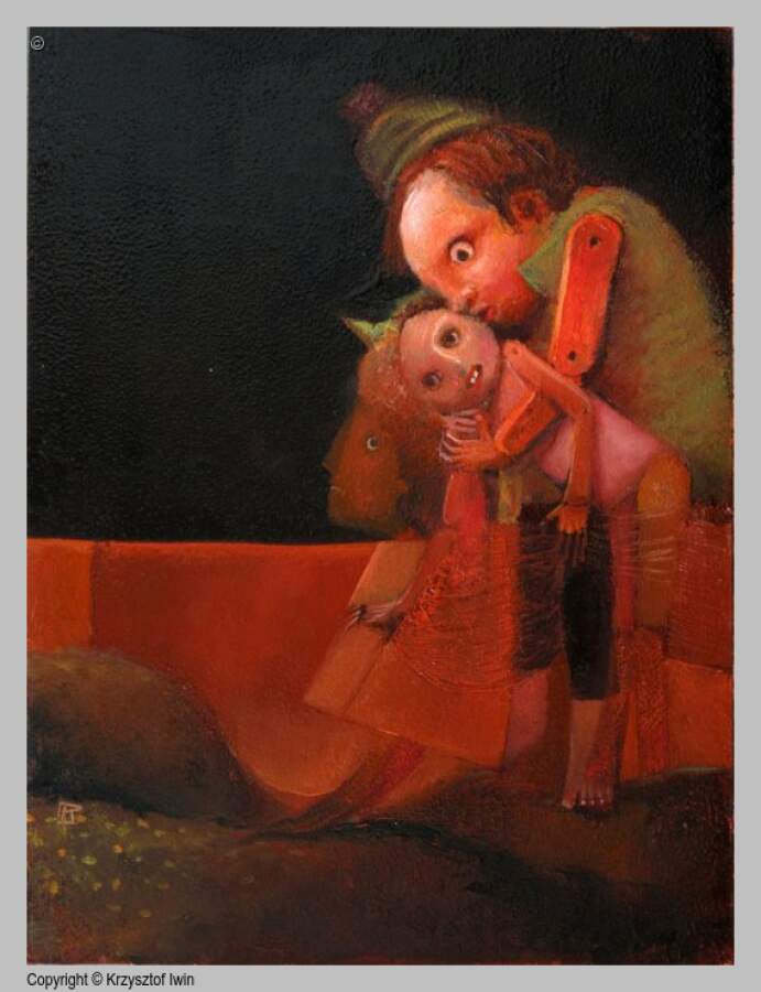 Adhezja - olej na płycie, 30 x 40 cm, 2010 r.