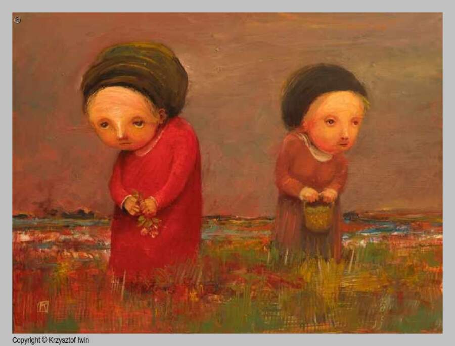 Zielarki - olej na płycie, 40 x 30 cm, 2012 r.