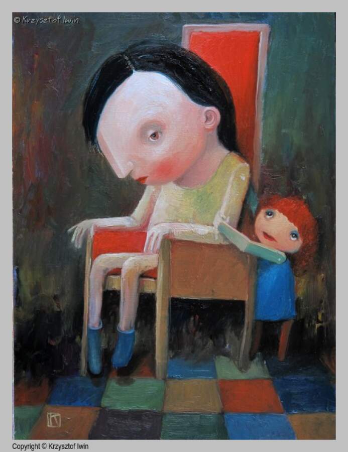 Rozterka - olej na płycie, 30 x 40 cm, 2012 r.