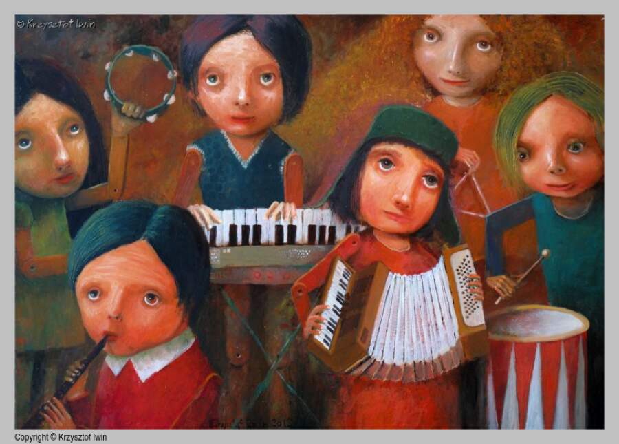 Kapela dziecięca - olej na płycie, 70 x 50 cm, 2012 r.