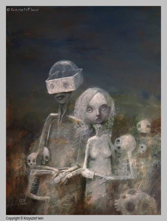 Zaduszki - akryl na płycie, 30 x 40 cm, 2012 r.