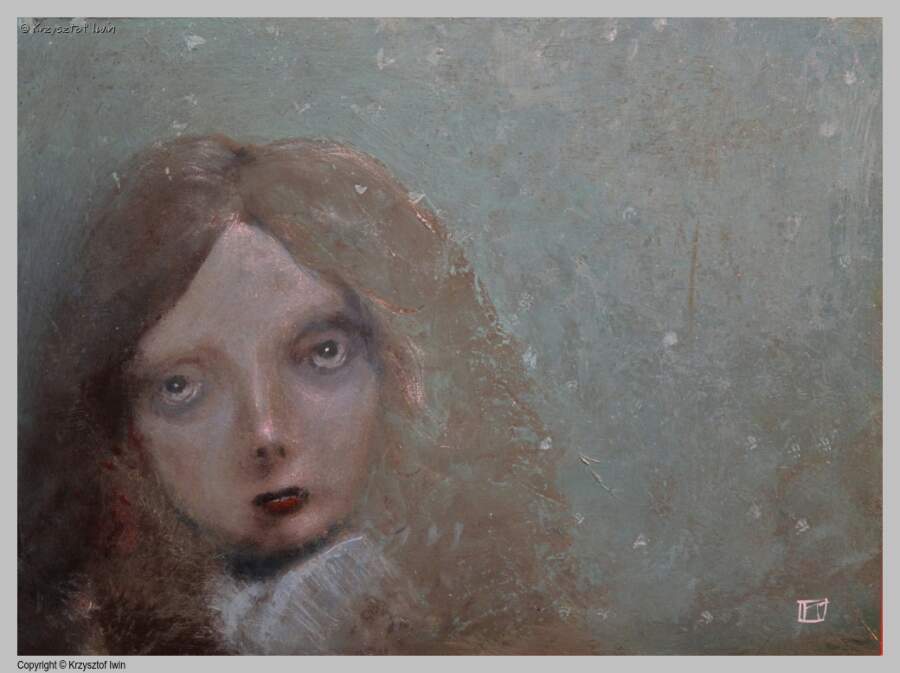 Zimowy wieczór - akryl na płycie, 40 x 30 cm, 2012 r.