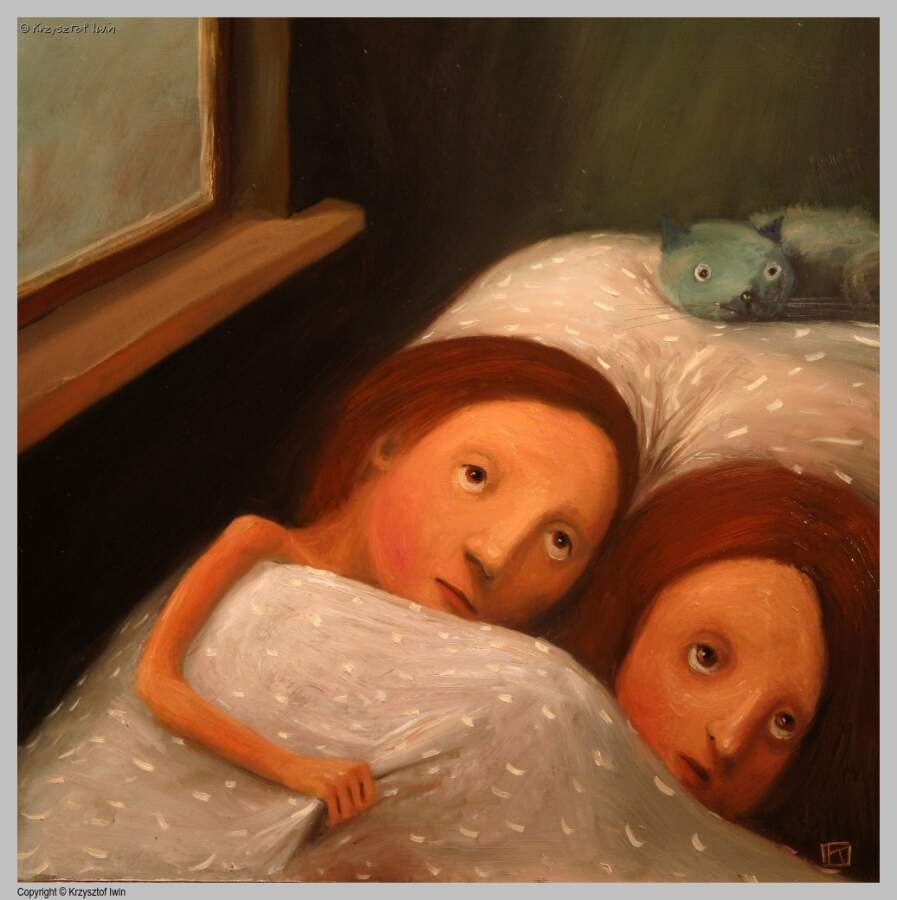 Bilans dnia - olej na płycie, 40 x 40 cm, 2012 r.