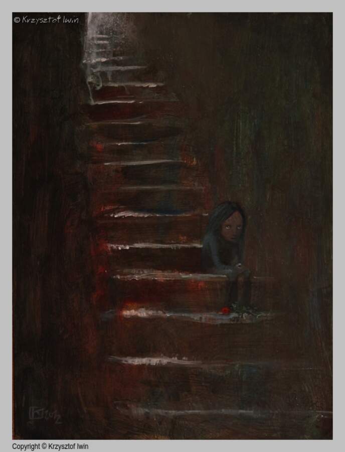 Róża - akryl na płycie, 30 x 40 cm, 2012 r.