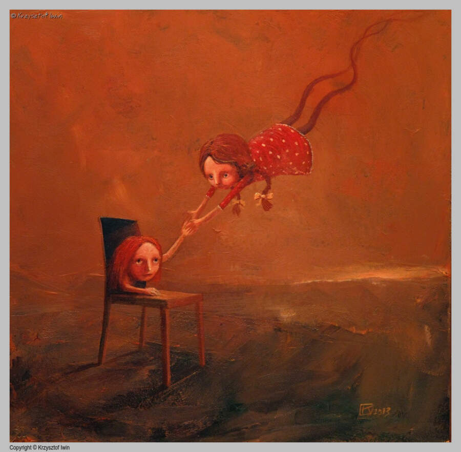 Narodziny - akryl na płycie, 40 x 40 cm, 2013 r.