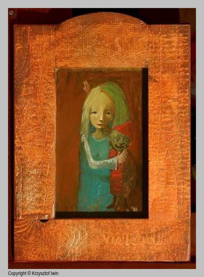 Psikus - olej na płycie, 35 x 50 cm, 2005 r.