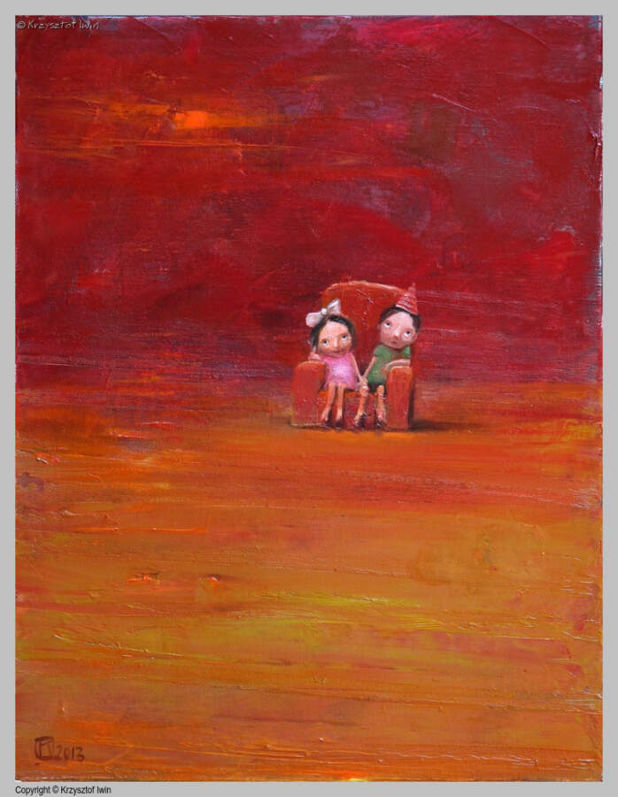 Adam i Ewa - olej na płótnie, 35 x 45 cm, 2013 r.