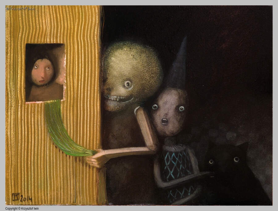 Łapserdaki - olej na płycie, 40 x 30 cm, 2014 r.