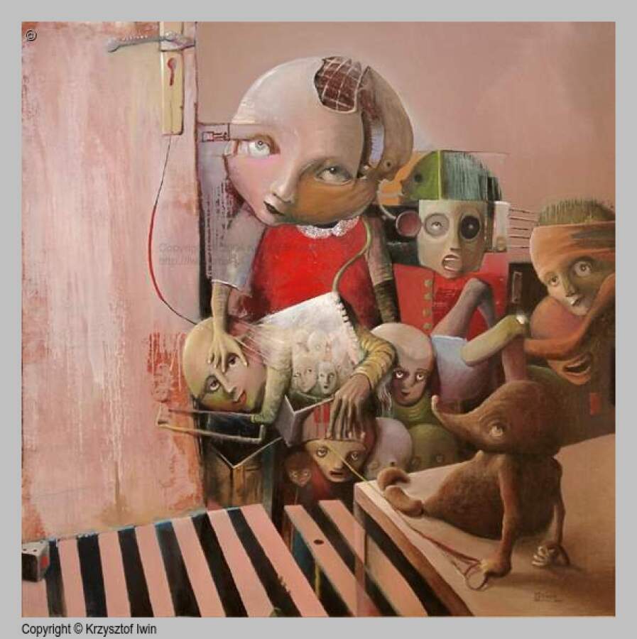 Poczekalnia - olej na płótnie, 130 x 156 cm, 2004 r.