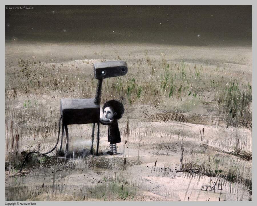 Postój - akryl na płycie, 50 x 40 cm, 2014 r.