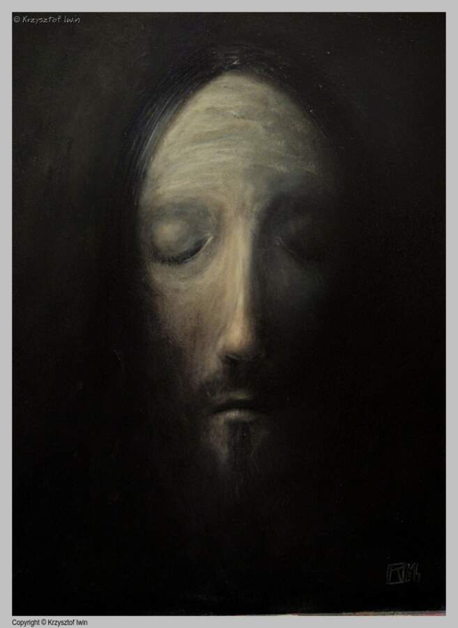 Jezus Chrystus - olej na płycie, 40 x 50 cm, 2014 r.