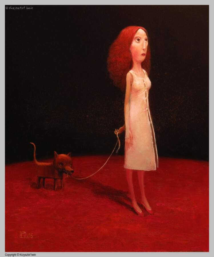 Przechadzka - olej na płycie, 50 x 60 cm, 2015 r.