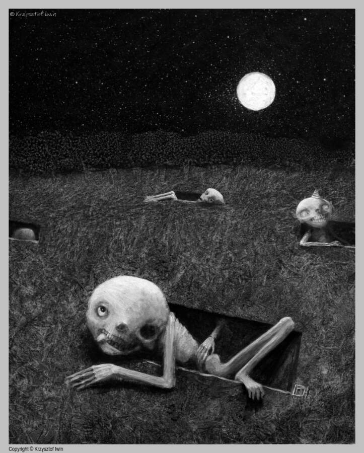 Pełnia - akryl na płycie, 40 x 50 cm, 2015 r.