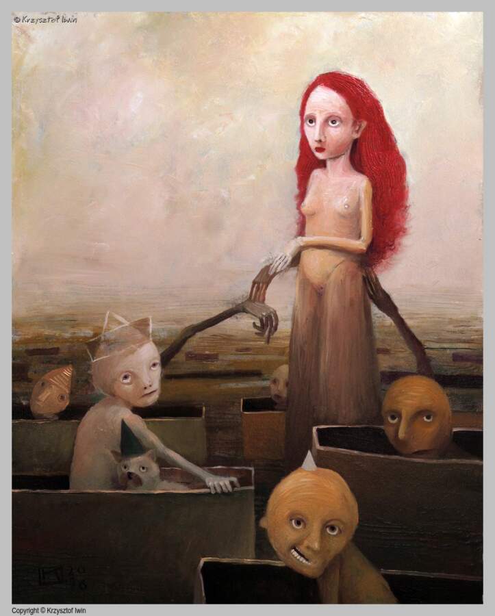 Syrena - olej na płycie, 40 x 50 cm, 2016 r.