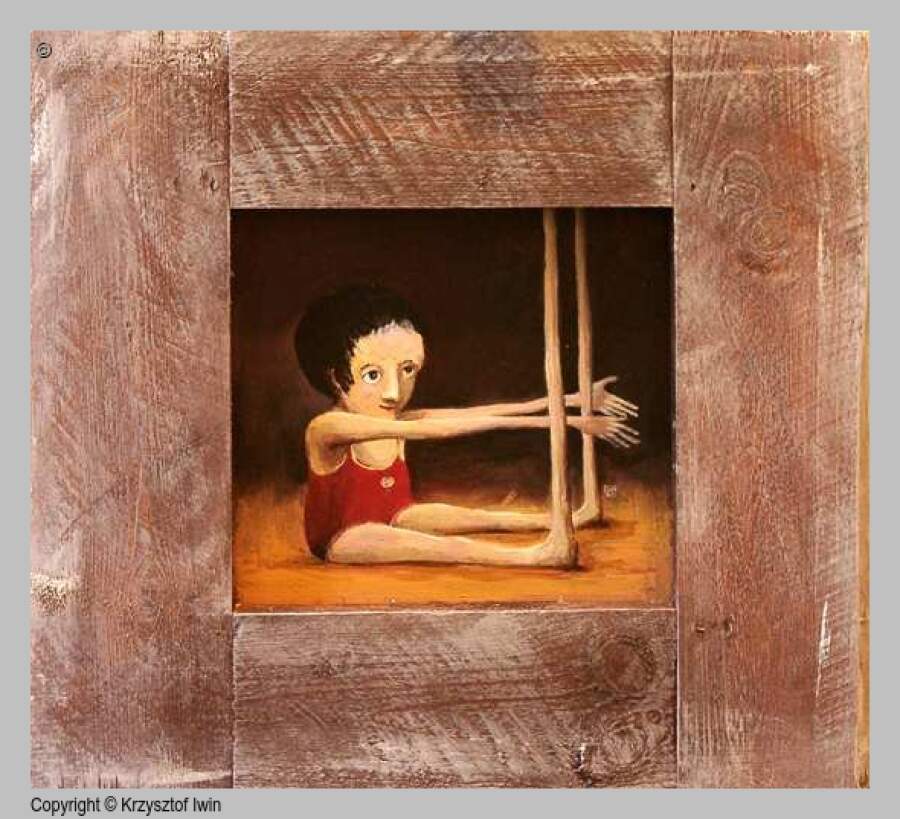 Gimnastalista - akryl na płycie, 50 x 44 cm, 2004 r.