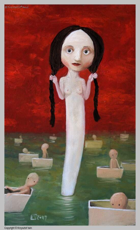 Syrena - olej na płycie, 30 x 50 cm, 2017 r.