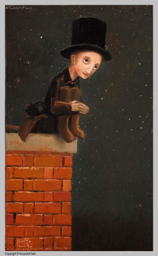 Kominiarz - olej na płótnie, 30 x 50 cm, 2017 r.