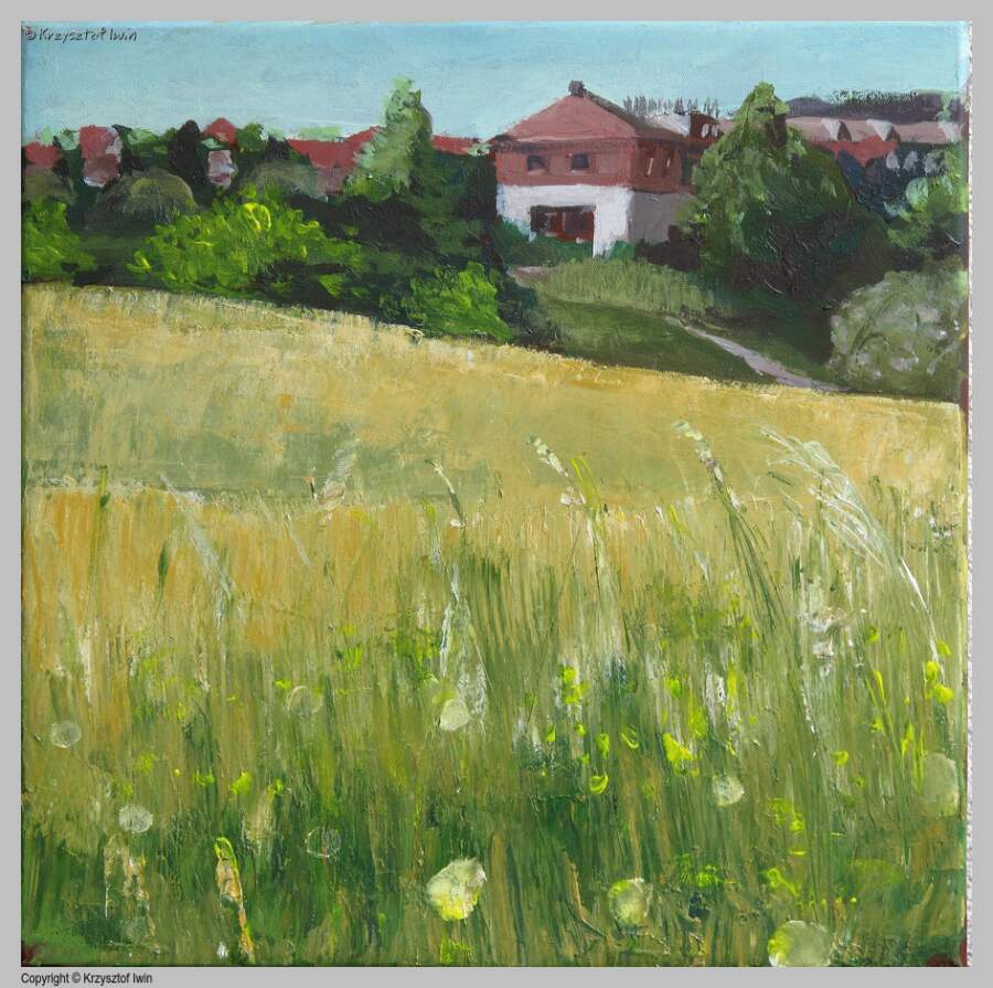 Pejzaż - akryl na płótnie, 30 x 30 cm, 2017 r.