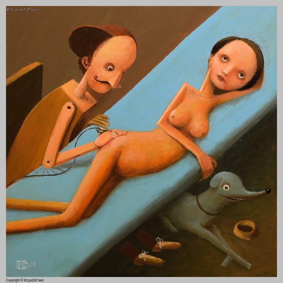 Prywatna sesja - akryl na płycie, 40 x 40 cm, 2018 r.