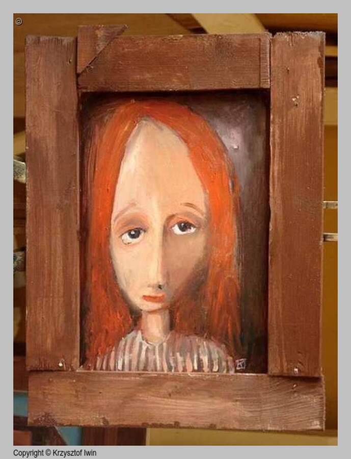 Skromna - olej na płycie, 35 x 47 cm, 2004 r.