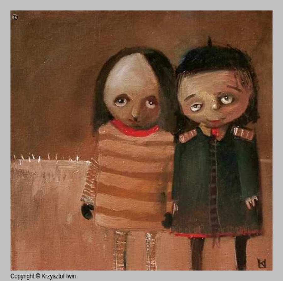 Binarki - olej na płótnie, 45 x 45 cm, 2004 r.