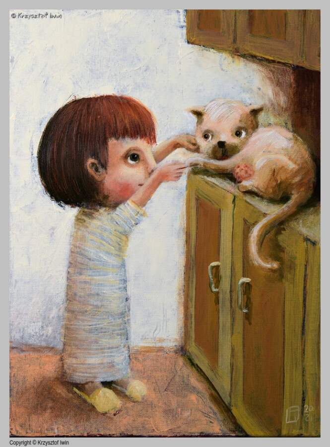 Kitka - akryl na płótnie, 30 x 40 cm, 2021 r.