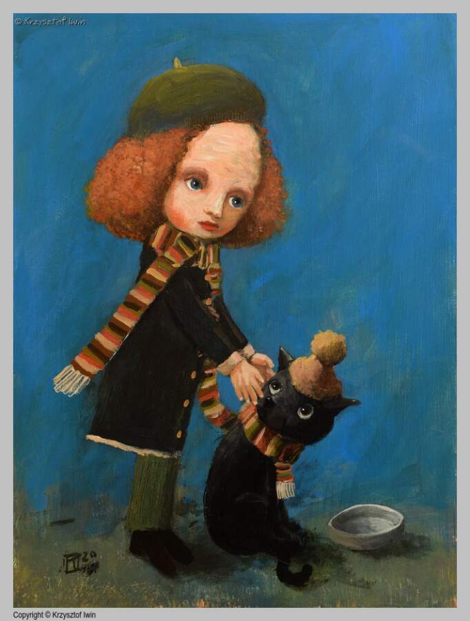 Dobra dusza - akryl na płycie, 30 x 40 cm, 2021 r.