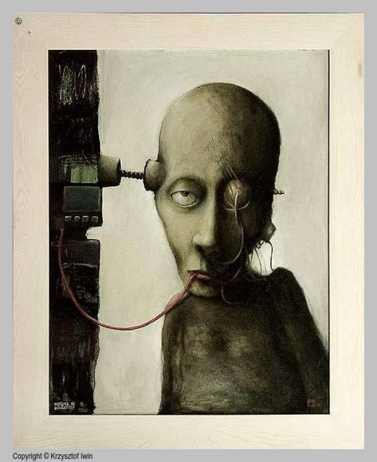 Maszyna do autodepresji - olej na płycie, 87 x 113 cm, 2002 r.