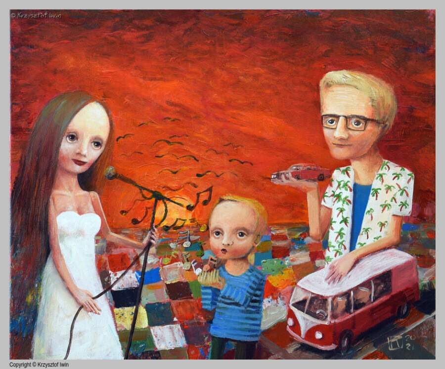 Rodzinka - akryl na płótnie, 60 x 50 cm, 2021 r.