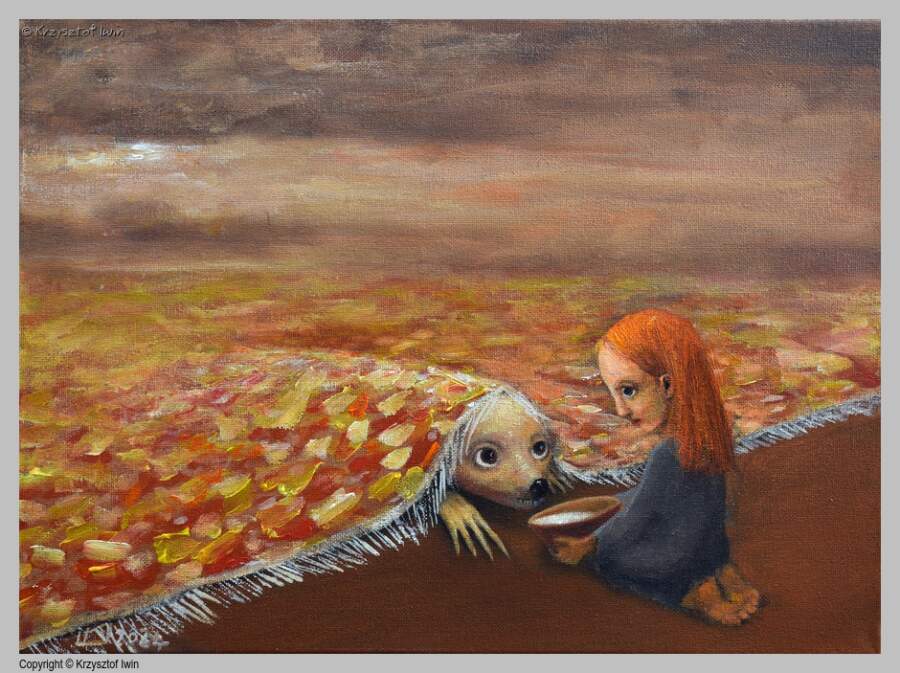 Kolacja - akryl na płótnie, 40 x 30 cm, 2024 r.