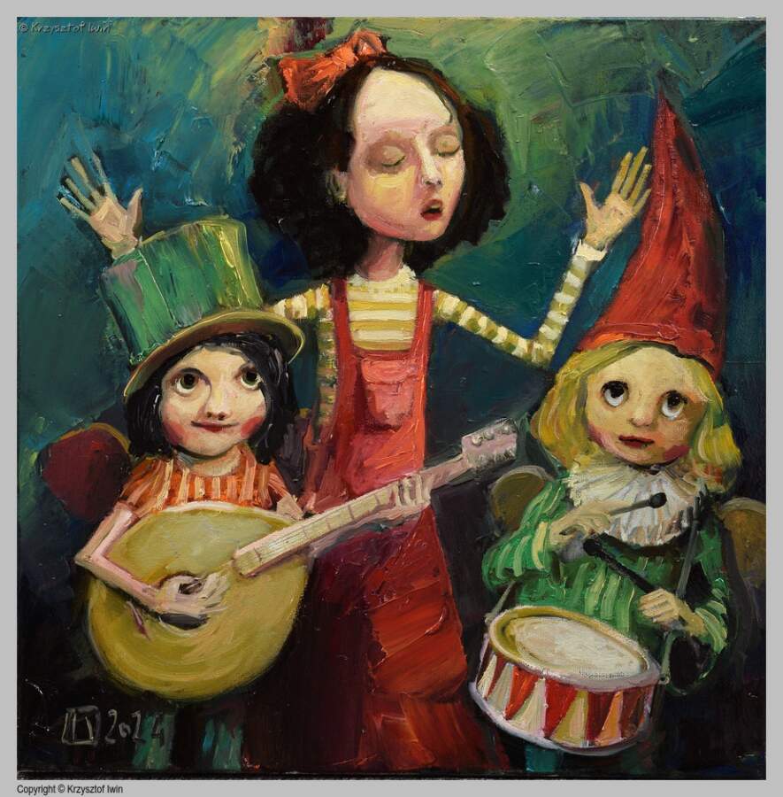 Pieśń - olej na płótnie, 40 x 40 cm, 2024 r.