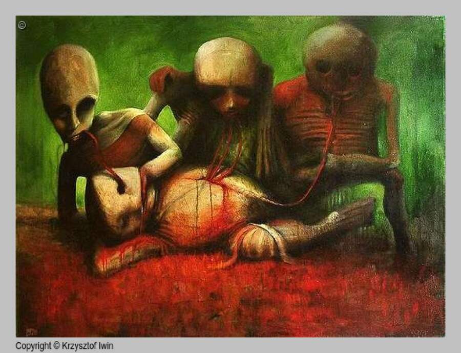 Uczta - olej na płótnie, 100 x 70 cm, 2001 r.