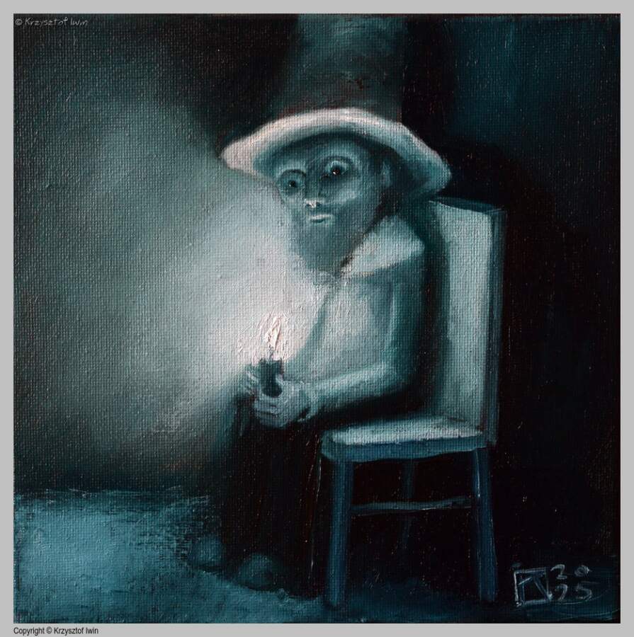 Światło - olej na płótnie, 20 x 20 cm, 2025 r.