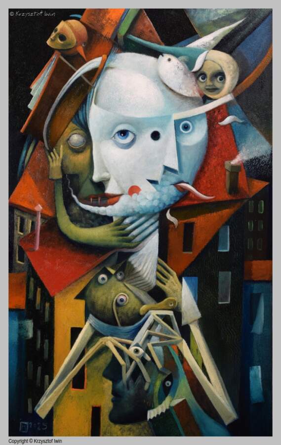 Tajemnica poddasza - olej na płycie, 50 x 80 cm, 2025 r.