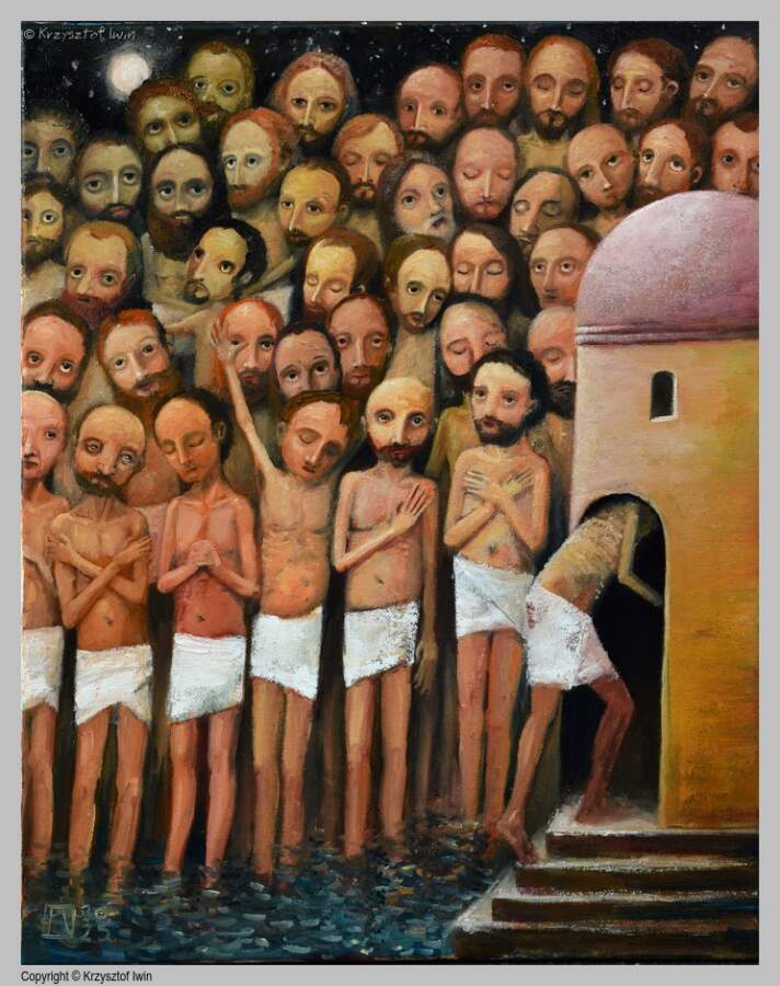 Czterdziestu męczenników z Sebasty - olej na płótnie, 40 x 50 cm, 2025 r.