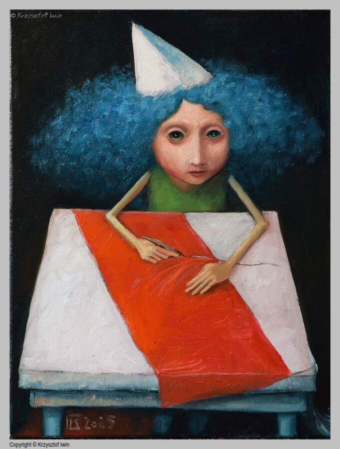 Większa połowa - olej na płótnie, 30 x 40 cm, 2025 r.