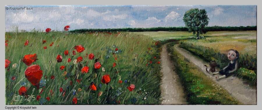 Lato - olej na płótnie, 50 x 20 cm, 2025 r.