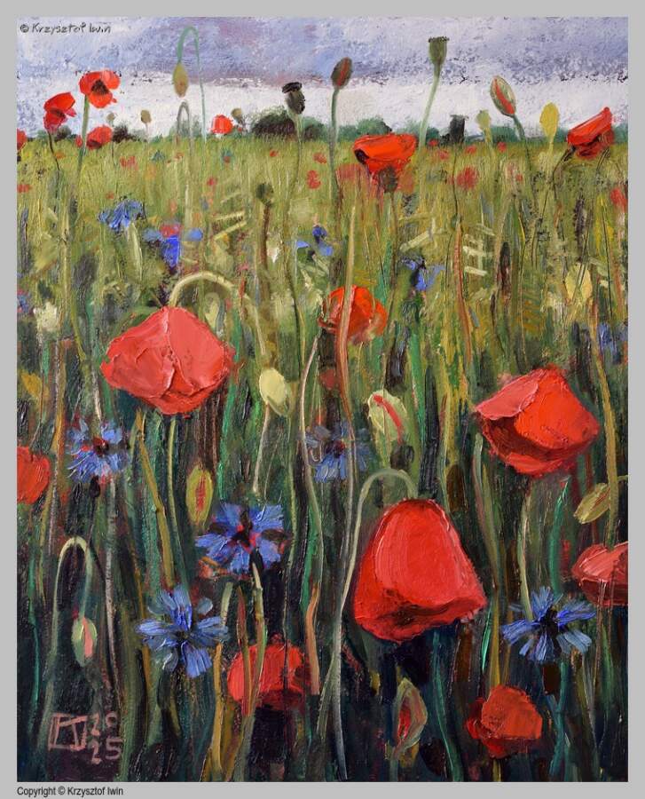 Łąka - olej na płycie, 40 x 50 cm, 2025 r.