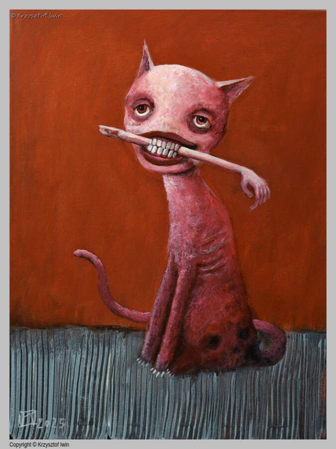 Posłaniec śmierci - akryl na płótnie, 30 x 40 cm, 2025 r.