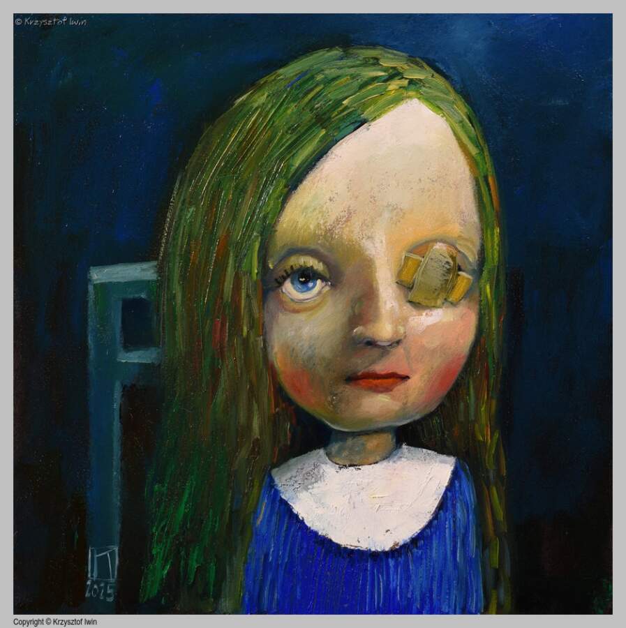 Porzucona Primadonna - olej na płycie, 40 x 40 cm, 2025 r.