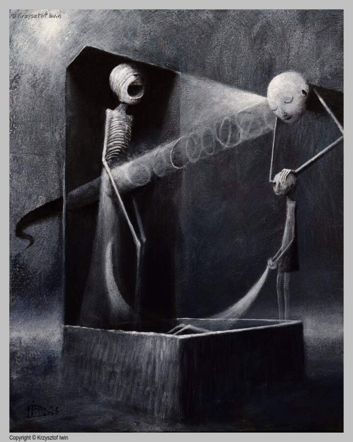 Chrzest - akryl na płótnie, 40 x 50 cm, 2025 r.