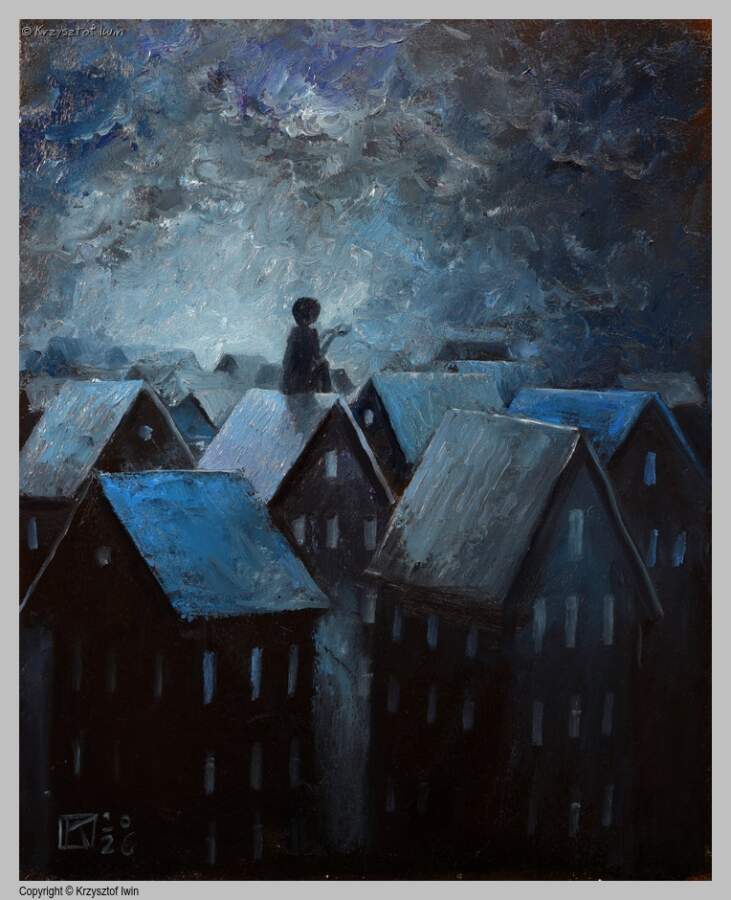 Samotność - olej na płycie, 40 x 50 cm, 2026 r.