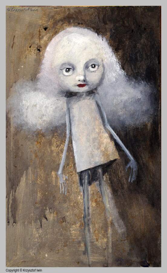 Anielka - akryl na płycie, 20 x 30 cm, 2026 r.