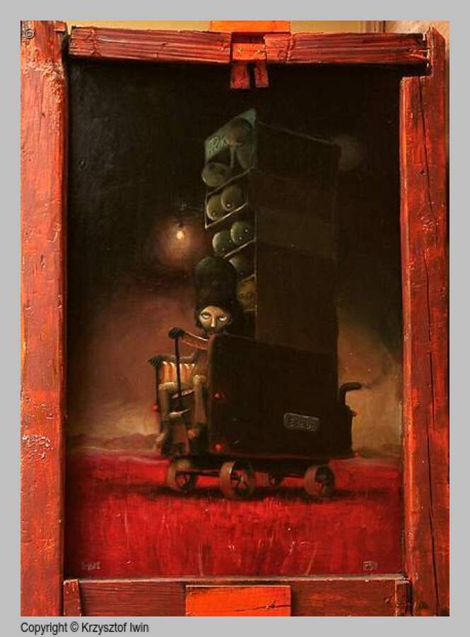 Grabarz - olej na płycie, 70 x 100 cm, 2001 r.