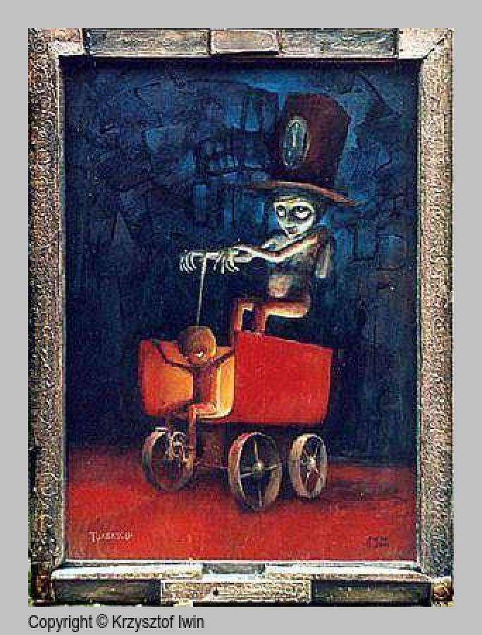 Przewoźnik - olej na płycie, 70 x 100 cm, 2001 r.