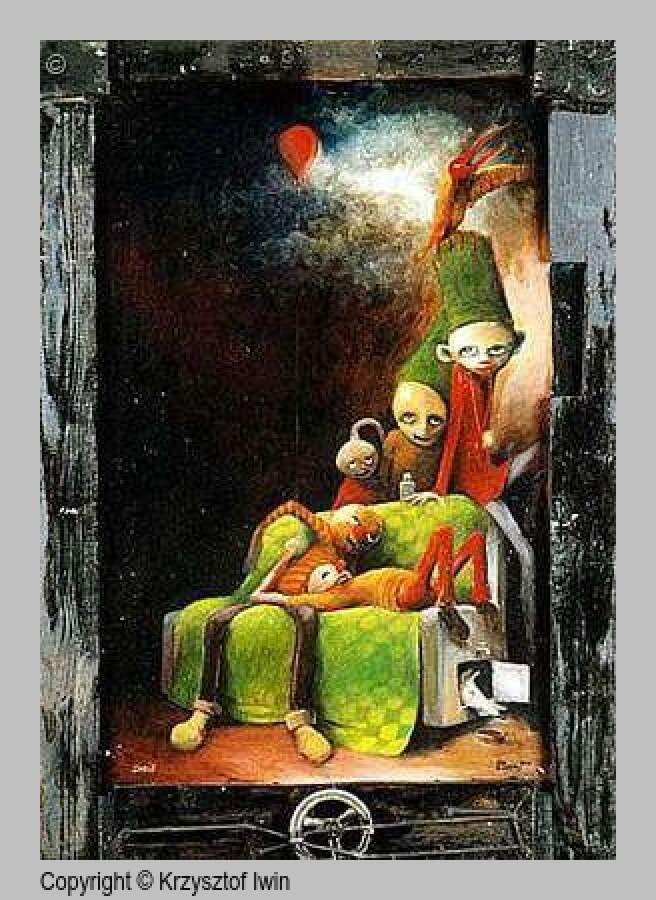 Libacja - olej na płycie, 70 x 100 cm, 2001 r.