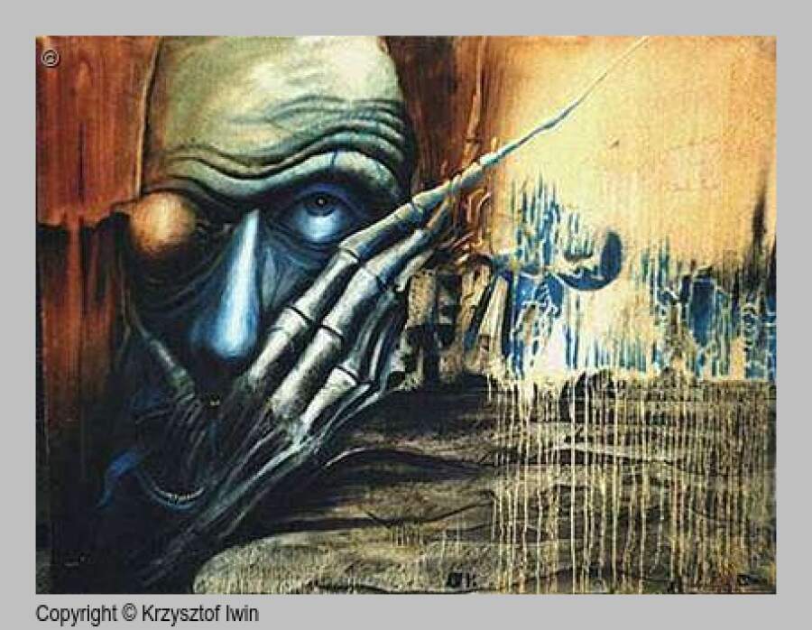 Krzyk - olej na płótnie, 80 x 60 cm, 2000 r.