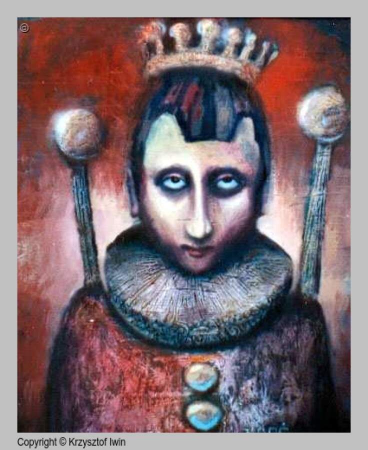 Król - olej na płycie, 60 x 75 cm, 2001 r.