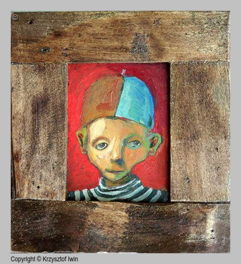 Balonowiec - olej na płycie, 35 x 38 cm, 2002 r.