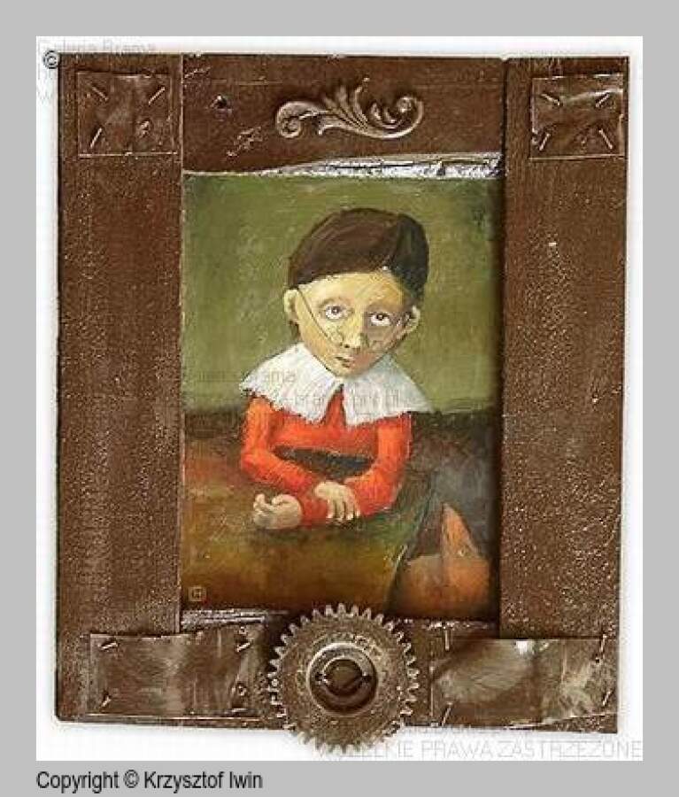 Ekonom - olej na płycie, 30 x 40 cm, 2002 r.